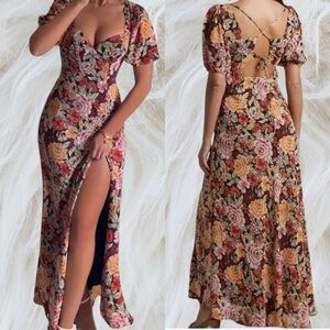 Elegant Black and Red Maxi Dress